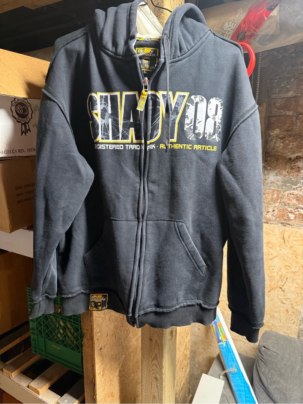 vintage VTG Y2K Shady Ltd. black full-zip hoodie Sz L